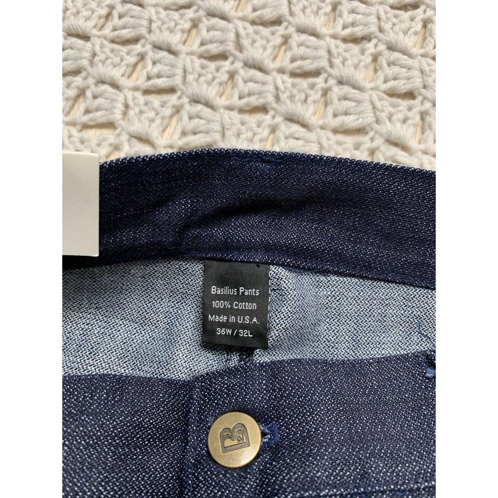 Vtg Basilius Cargos Jeans Mens Tag 36x32 approx 34x32 Wide Leg Blue Denim Usa - Picture 8 of 13
